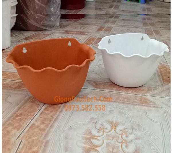 Chậu hoa ốp tường viền tim