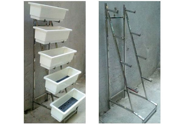 Giàn trồng rau sạch thông minh chuyên dụng trên sân thượng ban công tại nhà 5 tầng thẳng đứng