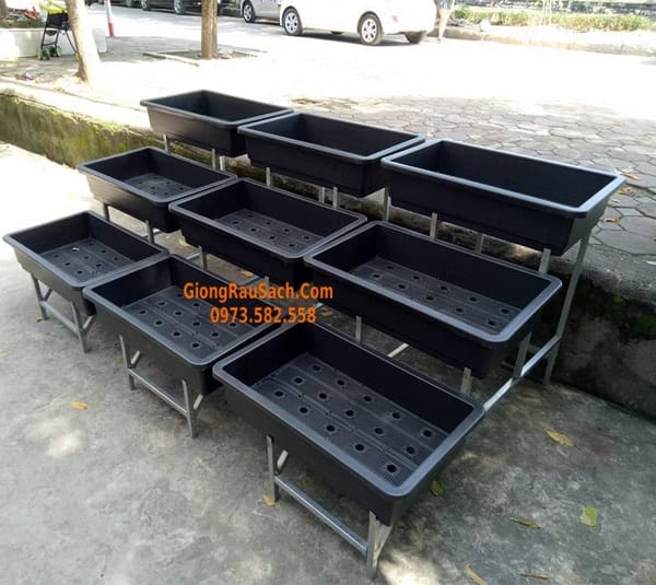 Combo Bộ Giàn bậc thang 3 tầng 9 chậu 68*43 màu Đen